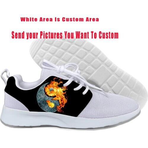 Forest Shoes Men Woman Sports Shoes Yin Yang 3D Print Sneakers Cool Hip Hop Lightweight-Breathable Custom DIY High-Top Sneakers