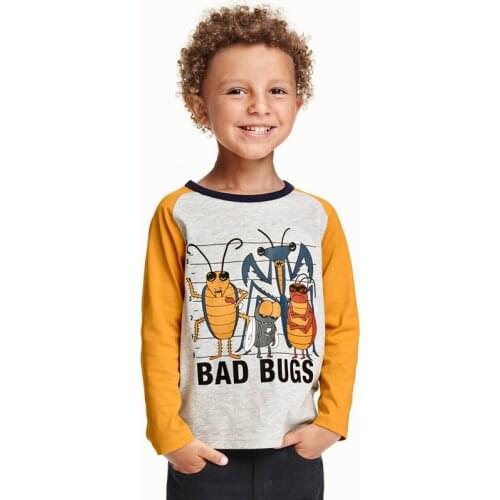 Fashion Kids Boys Long Sleeve T-shirts For 2-7 Years Children Tops Tees Spring Clothing