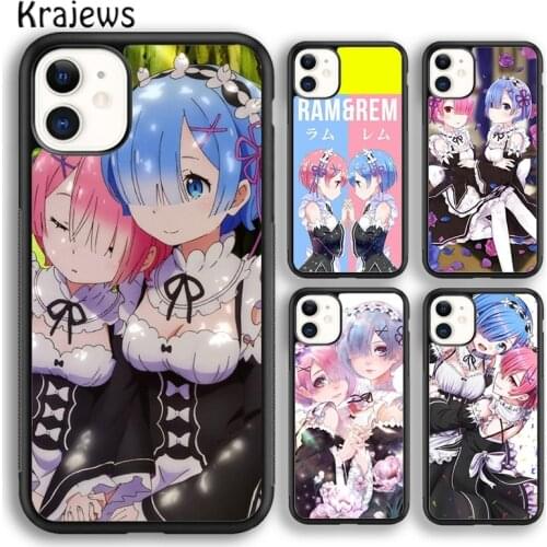 Krajews Anime RE ZERO Ram Rem soft Phone Case Cover For iPhone 5s SE 2020 6s 7 8 plus X XS XR 11 12 mini pro max coque Shell