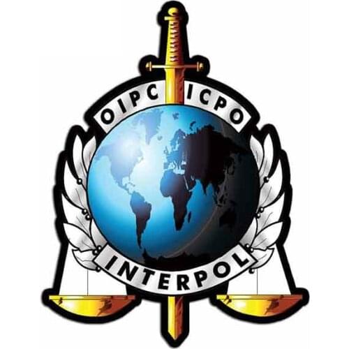 Personality Interpol Seal Car Stickers Accessories Motorcycle Cover Scratches Waterproof WindowCar Styling Decal PVC 13cm *10cm