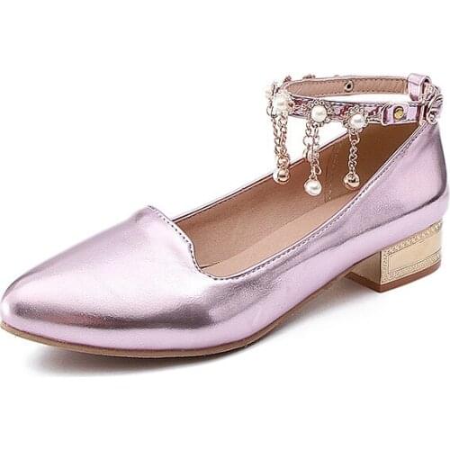 New fashion pointed shoes 18 years of age season cingulate diamond with lower side with 31 single shoes 1835-43