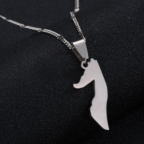 Stainless Steel Small Somalia Map Flag Pendant Necklace Trendy Map Charm Jewelry
