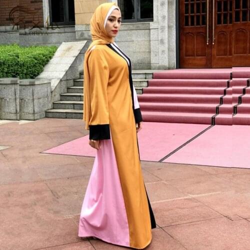Muslim adult hit color design abaya Arab Fashion Turkey Middle East Cardigan Dresses Musical Robe Ramadan abaya wj2439 with belt