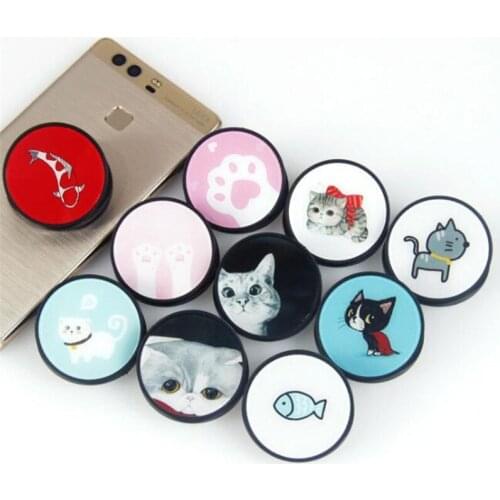 Cat And Fish Footprint Expanding Stand Grip Mount Phone Socket Fold Mobile Smartphone Pocket Desktop Bracket Phone Stand Holder