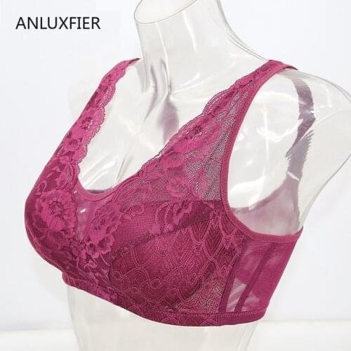 H9716 Sexy Lace Plus Size Bra No Steel Ring Gathering Underwear Bras Light Thin Comfortable Breathable Adjusted Strap Lingerie