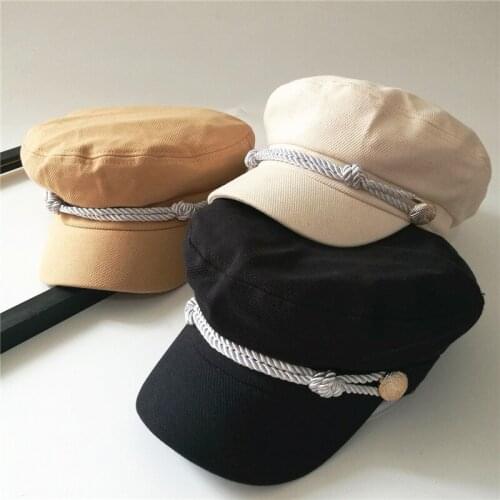 Hat Female Autumn And Winter Korean Printmaker Hat Net Red Beret Female Japanese Retro Casual Wild Rope Navy Hat