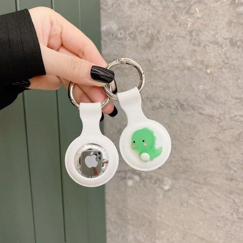 Cute Fruit Avocado Dinosaur Anti-lost Full Protective Cover Soft Location Tracker Protector for AirTags Tracker Accessories