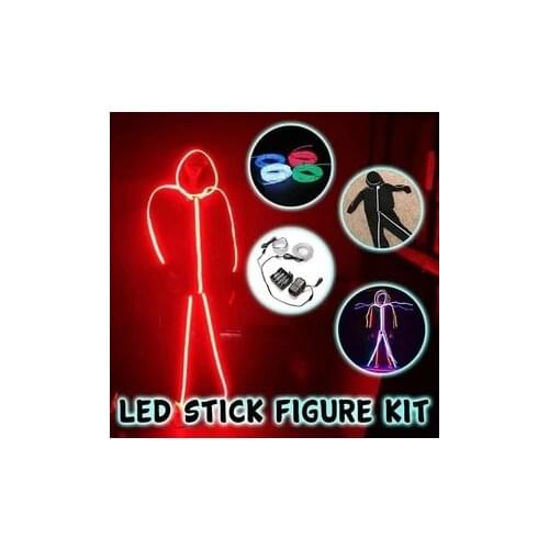 Led Dance Party Decor Car Lights Neon Tube LED Strip Wire Clothing Neon Led Costume Dance Halloween Christmas Flashing Suit