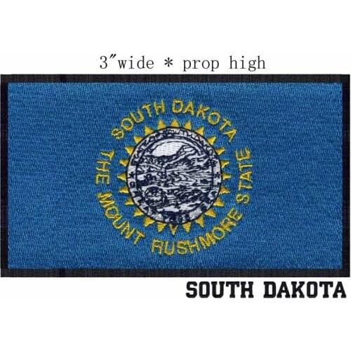 South Dakota Flag 3" wide embroidery patch for folding iron/jersey patch/bordados para roupa