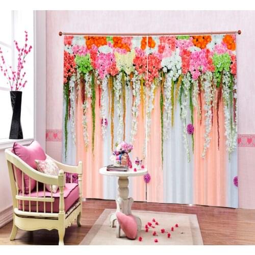 Flower 3D Photo Printing Blackout Window Curtains For Living room Bedding room Hotel/Office Drapes Cortinas para sala