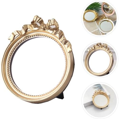 1Pc Single Sided Little Mirror Hand-held Small Make Bowknot Mirror