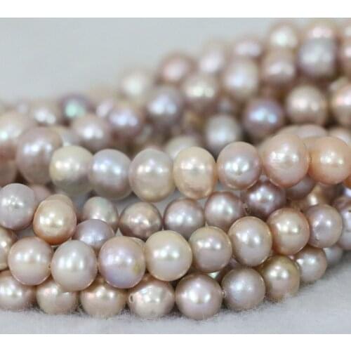 Cute/Romantic New Purple 7-8mm Approx Round Natural Freshwater Cultured Pearl Beads High Grade Fit Jewelry Making 15inch B1365