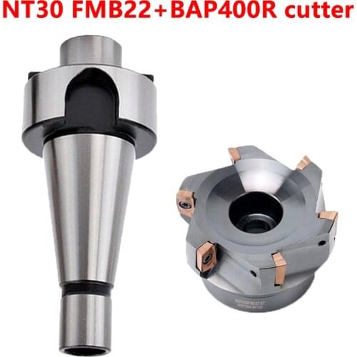 1set 7:24 face endmill NT30 fmb22 tapper tool holder+bap400r 50 63 milling cutters for lathe machine shell mill
