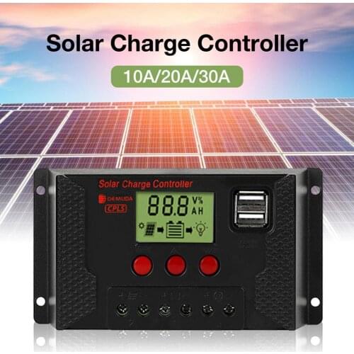 10A 20A 30A Solar Charge Controller 12V/ 24V Solar Panel Battery Regulator Intelligent Control With Digital Display