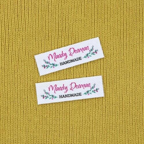 120 piece Custom logo labels, Name iron on label, Custom Clothing tags, Organic Cotton Labels(YT084)