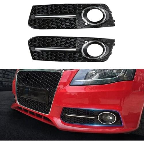 2 Pcs/Set Car Fog Lights Cover Grill Automobile Front Bumper Decoration Front Bumper Grille for Audi A4L B8 RS4 S4