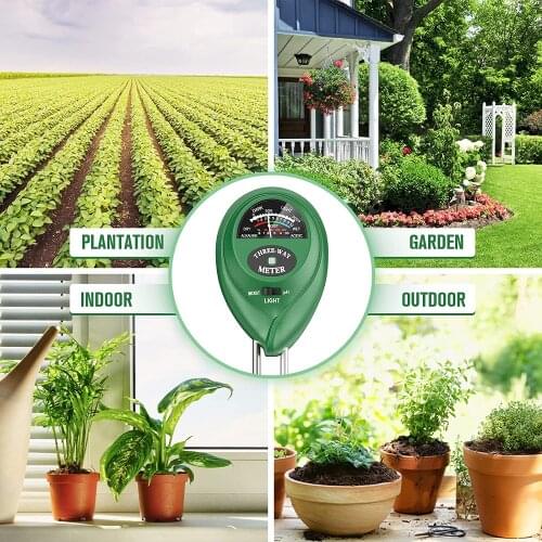 3 in 1 Soil PH Meter Sunlight PH Tester Garden Flower Soil Moisture Sensor Meter Plants Acidity Humidity PH Monitor Analyzer