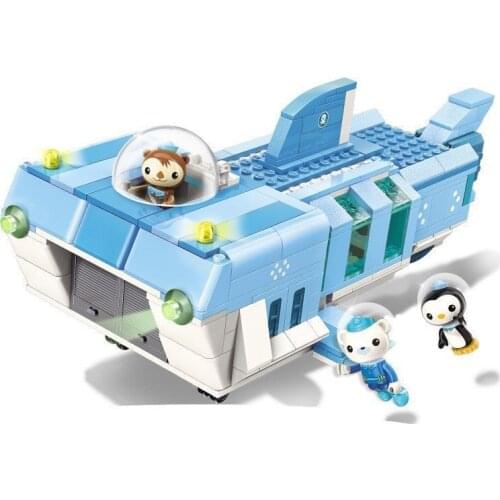 404pcs Enlightenment Assembled Building Blocks 3705 Submarine Small Column White Shark Mobile Base Small Particle Toy Gift