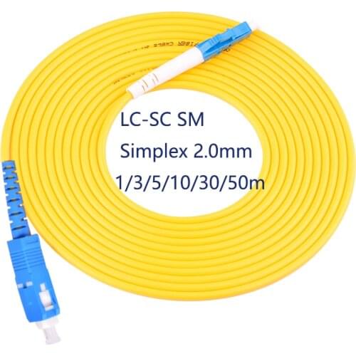 5PCS/bag SC/ UPC-LC/ UPC Simplex mode fiber optic patch cord Cable 2.0mm or 3.0mm FTTH fiber optic jumper cable