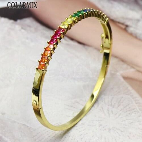 5pcs Mix colors Zircon cuff bangles crystal jewelry high quality zircon stone bangle fashion jewelry for women 51138