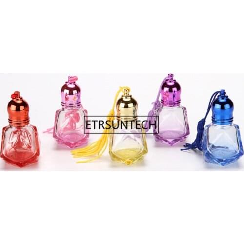 6ML Glass Roll On Perfume Bottle Essential Oil Vials with glass Roller Ball F1860