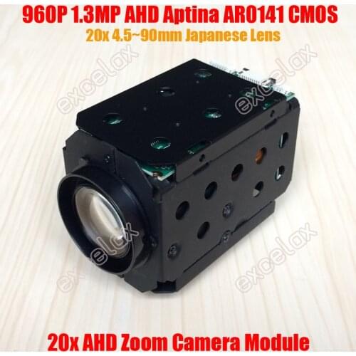 960P 1.3MP AHD 20x Optical Japan Lens Aptina AR0141 CMOS Zoom Camera Module Coaxial Analog HD CCTV PTZ Speed Dome Block Camera