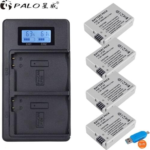 7.4V 1800mAh LP-E8 LPE8 LP E8 Batterie Battery + LCD Dual Charger for Canon EOS 550D 600D 650D 700D X4 X5 X6i X7i T2i T3i