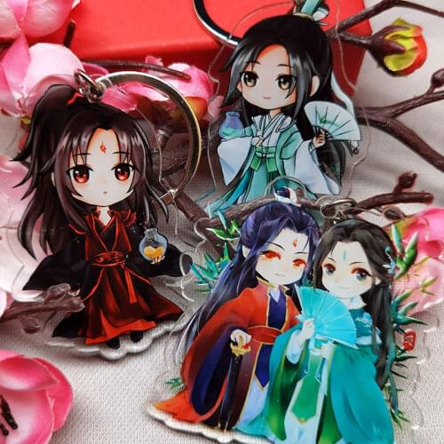 Anime Scum Villain Self Saving System Cartoon Keychain Shen Qingqiu Luo Binghe Cute Acrylic Bag Pendant Keyring Toy Cosplay Gift
