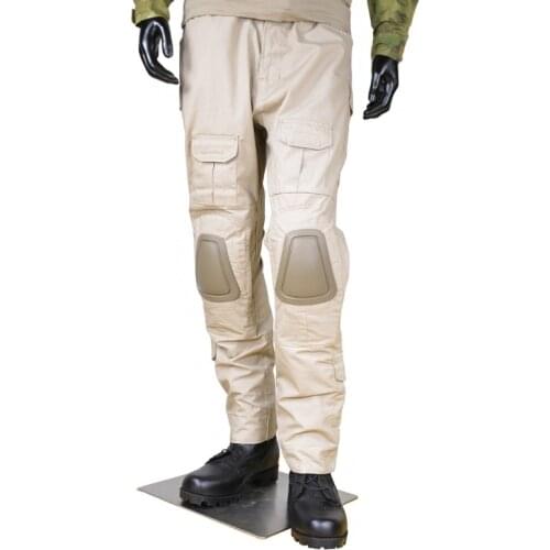 CQC Tactical Pants Cargo Men Military Army Hunting Airsoft Paintball Camouflage Gen2 BDU Combat Pants With Knee Pads Khaki