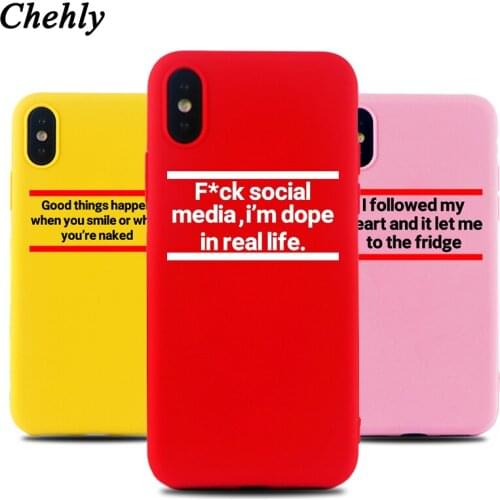 Phone Case for IPhone 6s 7 8 11 Plus Pro X XS MAX XR SE Funny Letters Cases Fitted Soft Silicone Anti-fall TPU Accessories Cover