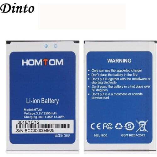Dinto 1PC 100% New 3500mAh High Capacity HOMTOM HT20 Battery Replacement Backup Batteries for HOMTOM HT20 Pro