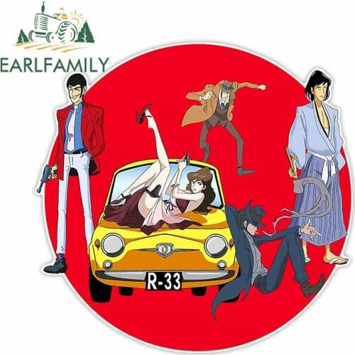 EARLFAMILY 13cm x 12.9cm for Lupin Anime Decal Occlusion Scratch Anime Car Sticker Motorcycle Waterproof Laptop Vinyl Car Wrap