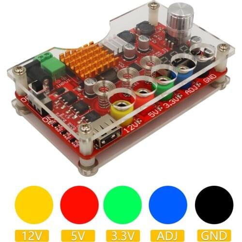 COVYIV Breakout Board with ADJ Adjustable Voltage Knob Touching Sensor Switch DC Input 13-24V to 3.3V/5V/12V 1.8V-10.8V (ADJ)