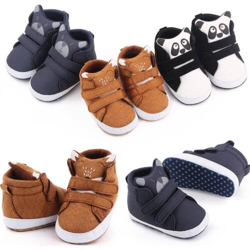 New Baby Boys Fashion Sneakers Print Cartoon Pattern Soft Sole First Walkers Infant Toddler Indoor Shoes For 0-18M