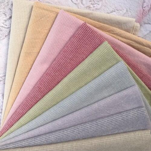 Little Cloth DIY Japan Group Yarn-dyed Fabric,for Sewing Handmade Patchwork Quilting ,grid Stripe Dot 50*70cm Suede Fabric Plain