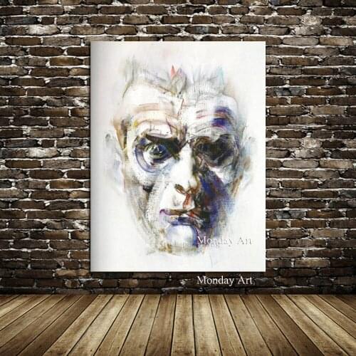 Pure Hand Painted Quardro Mask Art Modern Abstract Canvas Painting Figure Wall Pictures For Living Room Home Decor