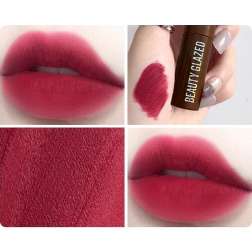 Matte Lip Gloss Chocolate Non Fade Long Lasting Waterproof Moisturizing Nutritious Non Stick Cup Easy To Wear Lip Women Makeup