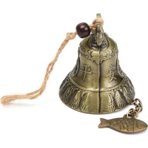 Metal Fengshui Bell Garden Handmade Copper Fish Hanging Wind Chime Car