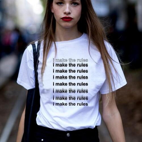 Minimalist Black Letter Print T-shirt Women Cool Girl Top&Tees 2019 Summer femme White Cotton ulzzang korean Style Tshirt