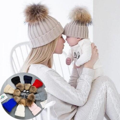 Fashion 2018 Russian winter Mother & Children & Baby Girls Boys Warm Hat Winter Beanie Knitted hat cap family look outwear
