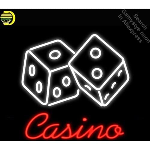 Neon Signs for Casino Dice Neon Light Sign Handcrafted Neon Bulbs sign Glass Tube Decorate Store Room Wall Signs dropshipping
