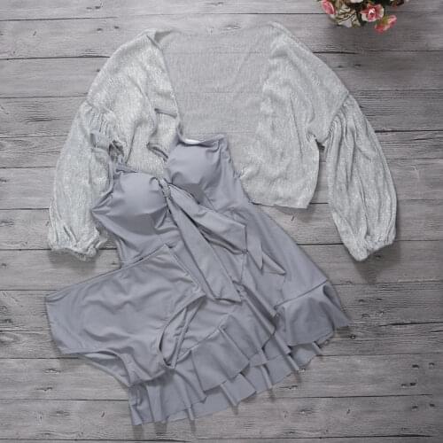 2021 New Women Solid One Piece Swimwear Sexy Bandage Swim Beach Dress Summer Swimsuit Swimming Bathing Suit Beachwear with Scarf