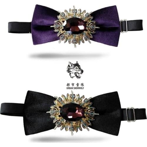 New Free Shipping fashion Mens male wedding dress shirt tie married British groom groomsman bowknot dress Korean velvet stage