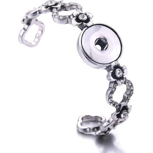 New Snap Button Jewelry Bracelet Adjustable Metal Snap Bracelet Bangle Fit 18mm 20mm Snap Buttons Jewelry Charm Bracelets