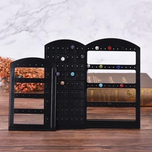 24/48/72 Holes Jewelry Organizer Stand Black Plastic Dangle and Hook Earring Holder Presentoir Trend Earrings Display Show Case