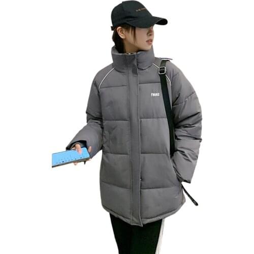 Parkas Women Trendy Basic Pure Cotton Down Padded Jacket Winter Popular Soft Thick Leisure Stand Collar Outwear For Female