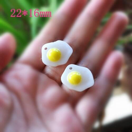 Resin Crafts For DIY Phone Decoration 20pcs 22*16mm Adorable Necklace Pendant Resin Egg Cabochons