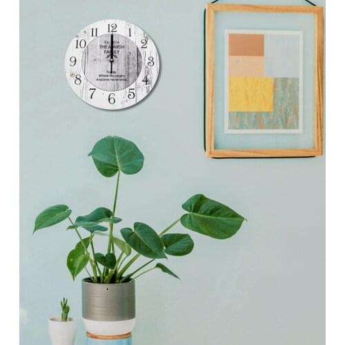 Hot Vintage Wall Clock Wooden Quartz Clock Shabby Chic Large Wooden Kitchen Wall Clock New Home Decor