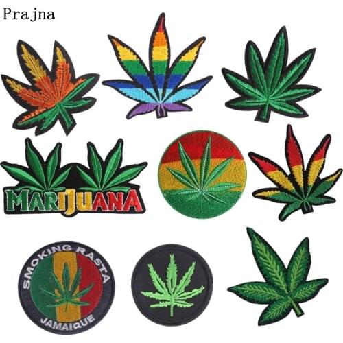 Prajna Fashion Leaf Patch 10Style Embroidery Iron On Cheap Patches For Clothing Jeans Jacket Cap Applique Badges DIY Accessories