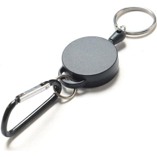 Adjustable Outdoor Telescopic Wire Rope Key Burglar Keychain Tactical Retractable Chain Return Key Ring Holder Camping Tools